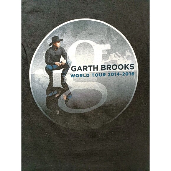 Garth Brooks World Tour 2014-2015 T-Shirt Men's Medium Black Short Sleeve - Picture 2 of 7